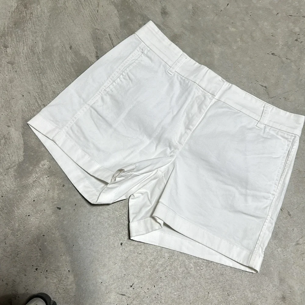 J Crew‎ White Cotton Chino Shorts Size 4 / Box 8-26